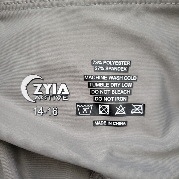 Zyia Active Women's 14-16 Grey Cropped Workout Leggings Athletic Running Gym - Picture 5 of 6